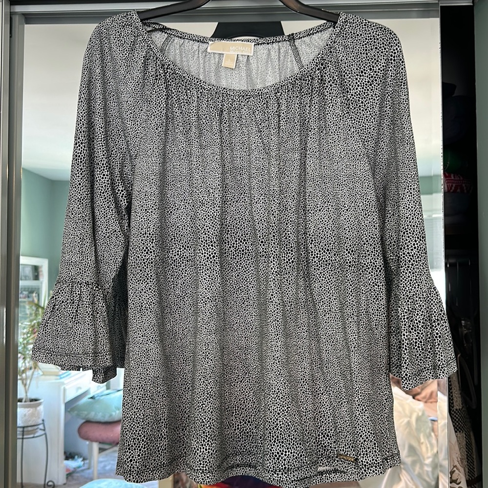 Michael Kors black and white speckled shirt